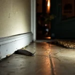 Limace dans la maison près du seuil, humidité et plinthe décollée