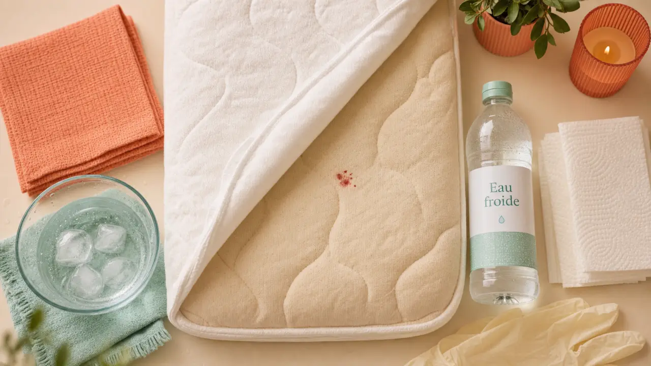 Nettoyer tache de sang sur matelas avec eau froide puis bicarbonate