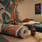 Papier peint chambre ado avec motif urbain graffiti