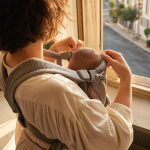 Porte bébé babybjorn Harmony en mesh 3D, bébé installé face au parent