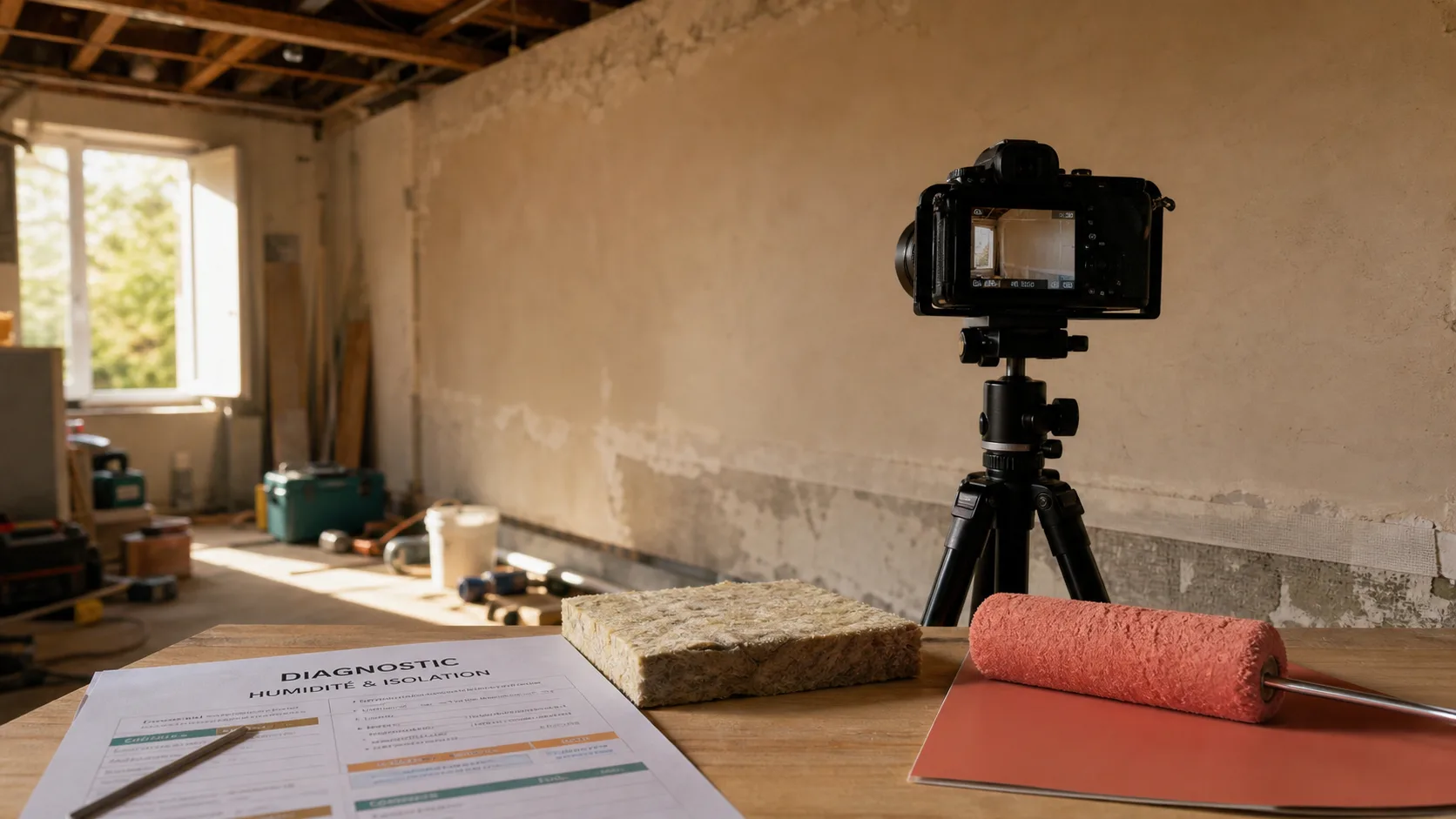 Rénovation maison : intérieur en rénovation, enduit et diagnostic énergie
