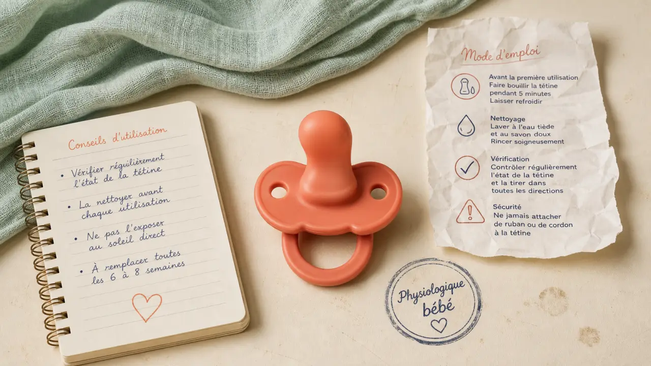 Tetine physiologique bebe en silicone corail, forme et taille