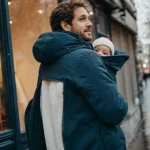 Veste porte bébé 4-en-1 : parent en extérieur, bébé porté