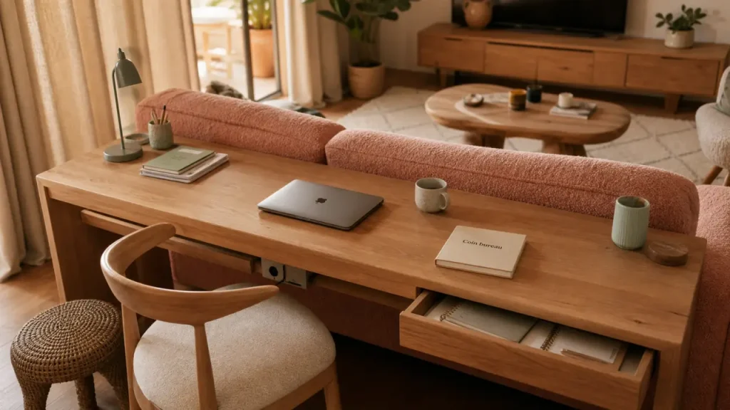Coin bureau salon : où l’installer et quel meuble choisir sans encombrer la pièce ?
