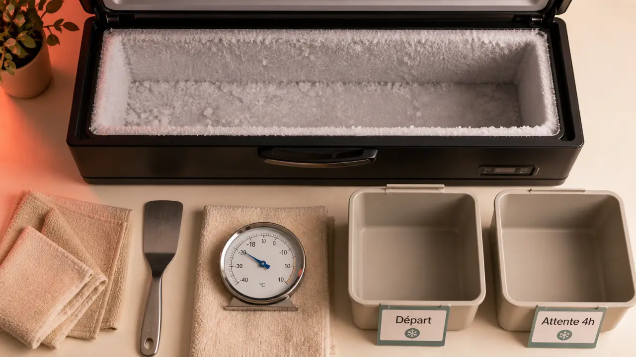 Combien de temps avant de remplir un congélateur après dégivrage à -18°C ?