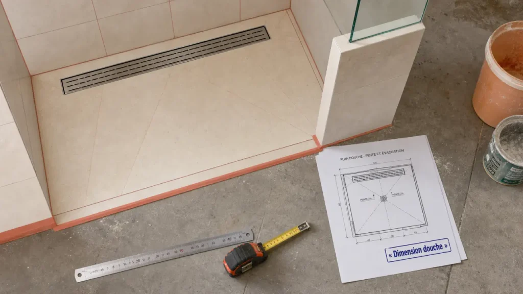 Pente, paroi, receveur : la dimension d’une douche italienne se joue là