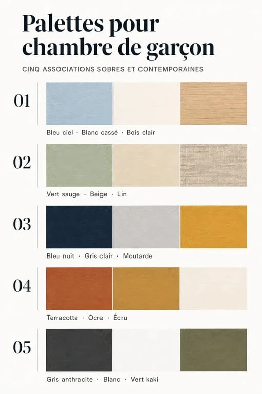 Tendance peinture chambre garcon : cinq palettes de couleurs pour une chambre contemporaine