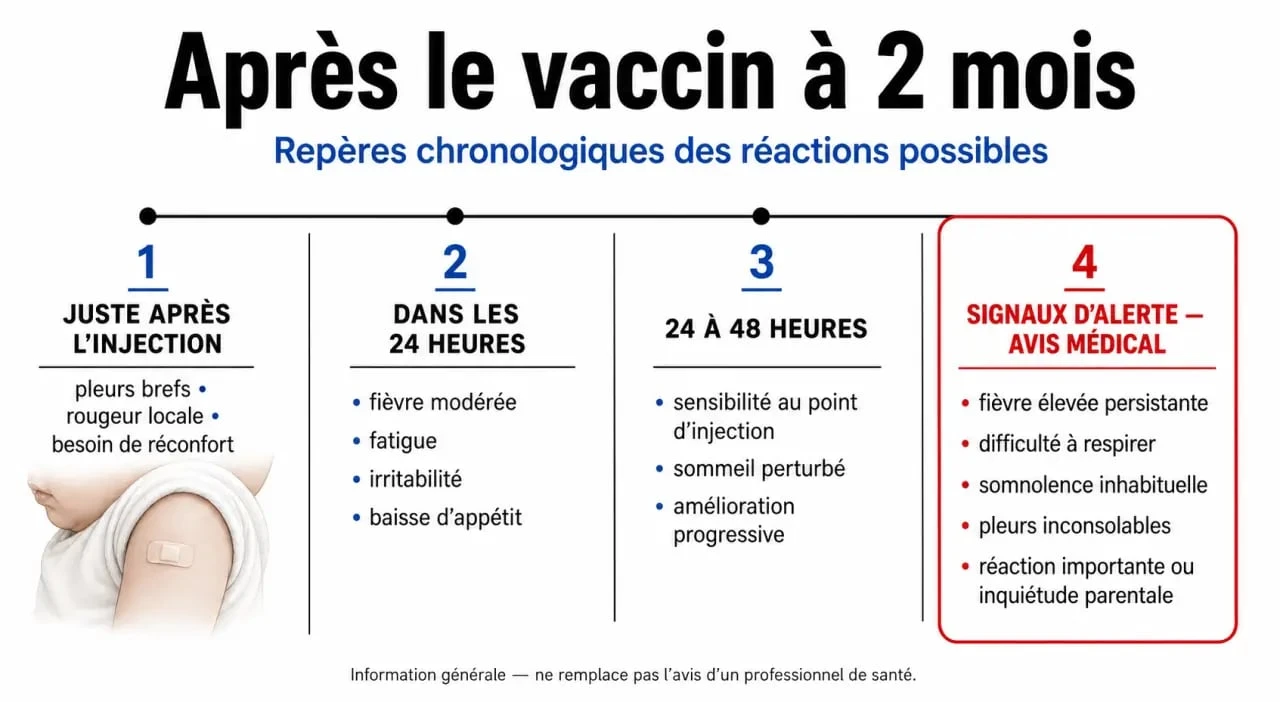 Bébé pleure beaucoup après vaccin 2 mois : frise des réactions normales et des signaux d’alerte