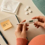Fièvre et enceinte : thermomètre affiche 38 °C