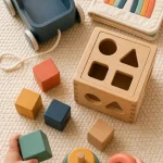 Jouets pour bebe 1 an : cubes et boîtes à formes à manipuler