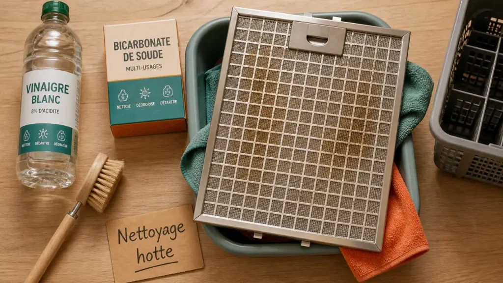 Nettoyage grille hotte : lave-vaisselle, trempage et 6 erreurs qui laissent la graisse revenir