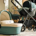 Poussettes 3 en 1 Chicco : poussette trio nacelle et siège auto en intérieur