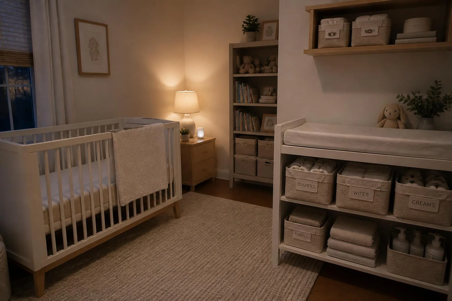 Chambre de bébé : lit, change et rangements bien pensés