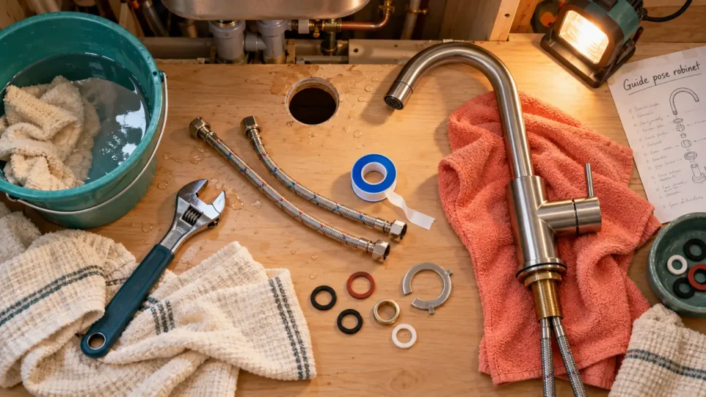 Changer un robinet de cuisine sans fuite : le serrage modéré fait la différence