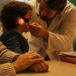 Traitement otite moyenne aiguë chez l’enfant : examen du tympan et soins