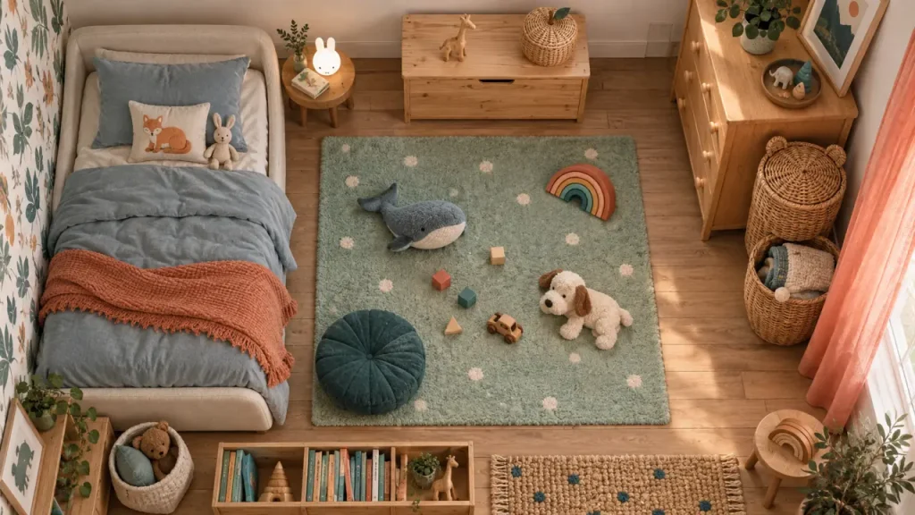 Déco chambre enfant : 3 zones pour jouer, dormir et ranger sans encombrer