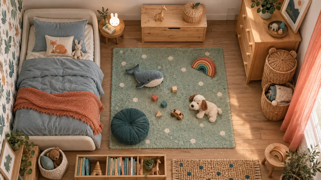 Déco chambre enfant : trois zones pour jouer, dormir et ranger