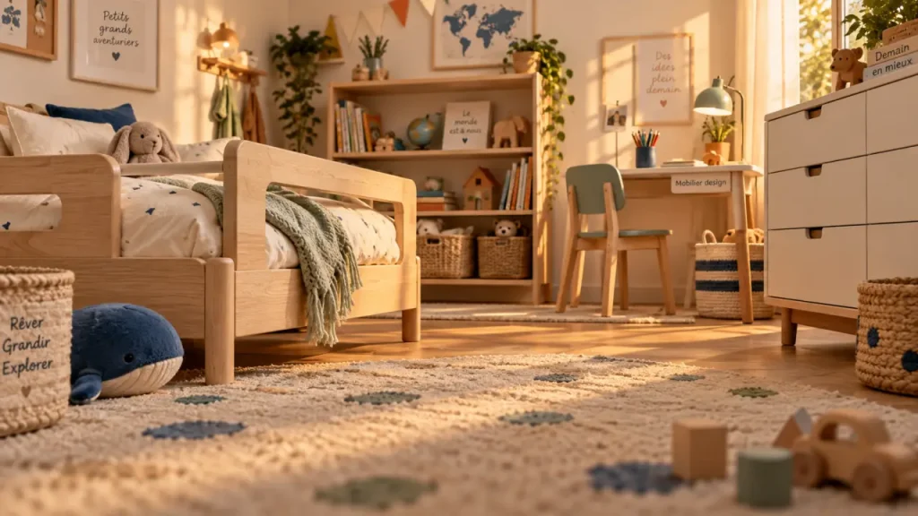 Le mobilier enfant design accompagne chaque âge sans surcharger la chambre