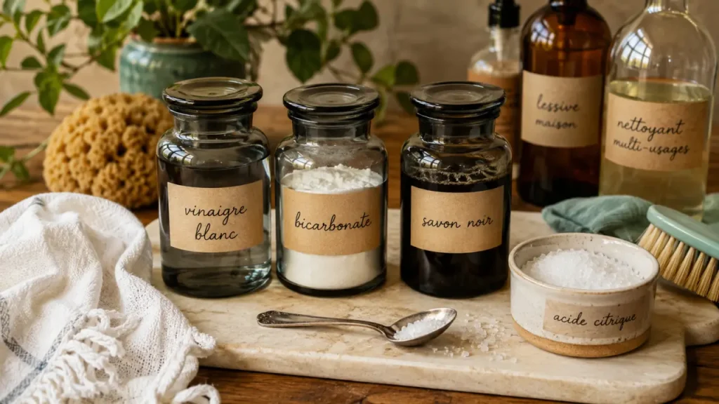 Produit d’entretien maison naturel : les ingrédients utiles pour chaque tâche sans multiplier les flacons