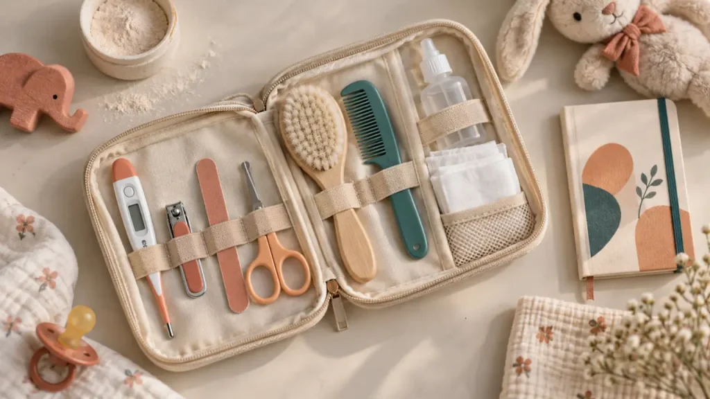 Trousse de soin bébé fille : le contenu qui évite les doublons à la maternité