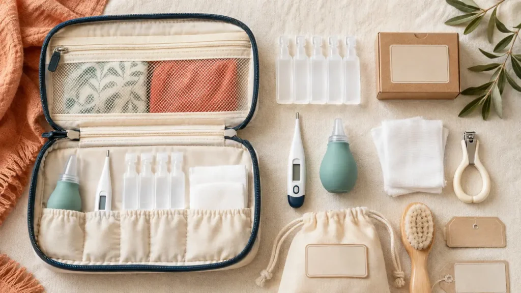 Trousse de soin bébé en pharmacie : les accessoires essentiels pour éviter les achats urgents
