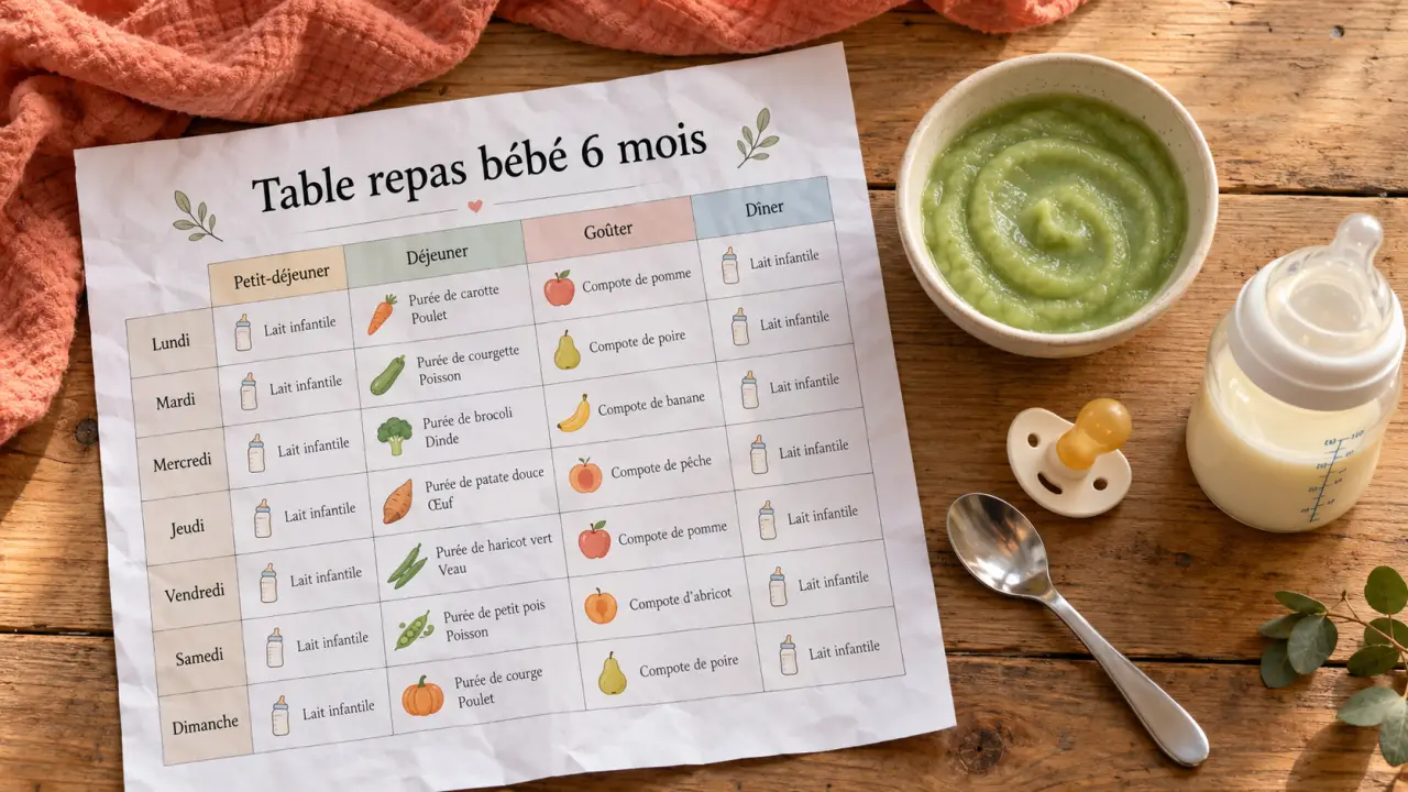 Alimentation bébé 6 mois tableau pdf