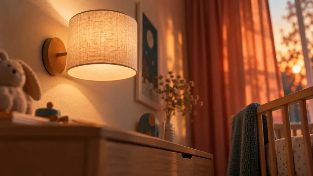Une applique pour chambre bébé éclaire le soir et décore la journée