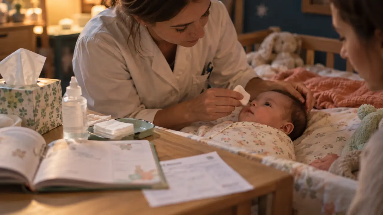 Kiné respiratoire bébé : compresse et sérum physiologique pour le confort
