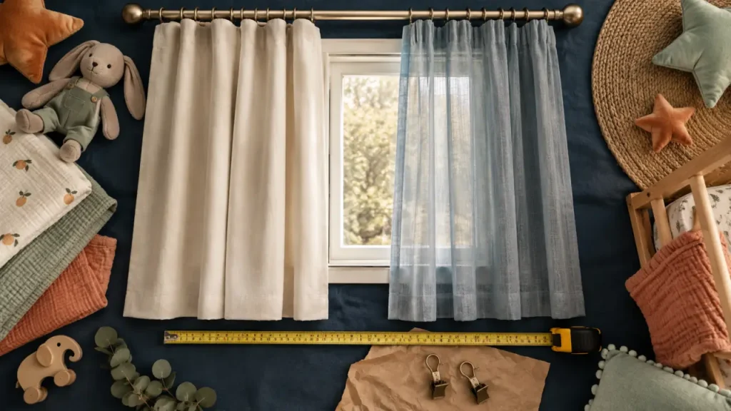 Rideau chambre bébé : la pose qui bloque vraiment la lumière