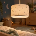 Suspension chambre garçon anti-éblouissement, abat-jour tissu clair